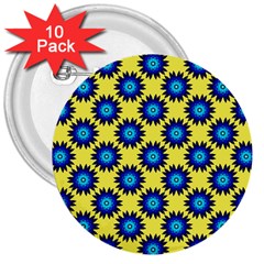 Rosette 3  Buttons (10 Pack)  by nate14shop