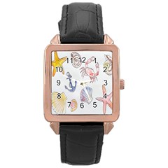 Sea-b 001 Rose Gold Leather Watch  by nate14shop