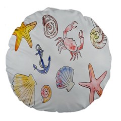 Sea-b 001 Large 18  Premium Flano Round Cushions