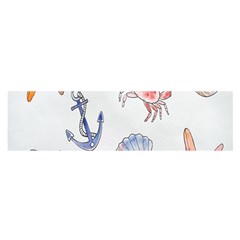 Sea-b 001 Oblong Satin Scarf (16  X 60 ) by nate14shop