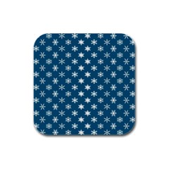 Snowflakes 001 Rubber Square Coaster (4 Pack) by nate14shop