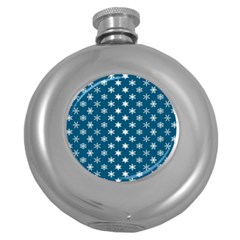 Snowflakes 001 Round Hip Flask (5 Oz) by nate14shop