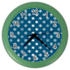 Snowflakes 001 Color Wall Clock by nate14shop