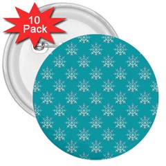 Snowflakes 002 3  Buttons (10 Pack)  by nate14shop