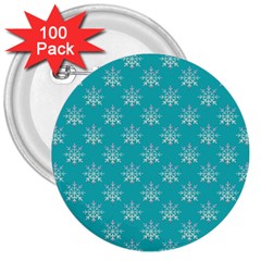 Snowflakes 002 3  Buttons (100 Pack)  by nate14shop