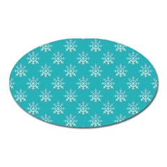 Snowflakes 002 Oval Magnet by nate14shop