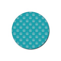 Snowflakes 002 Rubber Round Coaster (4 Pack) by nate14shop