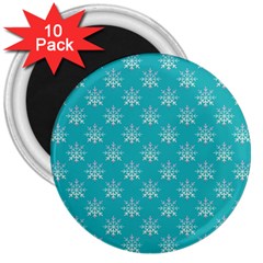 Snowflakes 002 3  Magnets (10 Pack)  by nate14shop