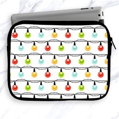 Christmas-light-bulbs-seamless-pattern-colorful-xmas-garland Apple Ipad 2/3/4 Zipper Cases by nate14shop