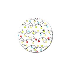 Christmas-light-bulbs-seamless-pattern-colorful-xmas-garland,white Golf Ball Marker (4 Pack)