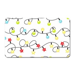 Christmas-light-bulbs-seamless-pattern-colorful-xmas-garland,white Magnet (rectangular) by nate14shop