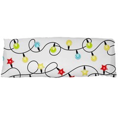 Christmas-light-bulbs-seamless-pattern-colorful-xmas-garland,white Body Pillow Case Dakimakura (two Sides) by nate14shop