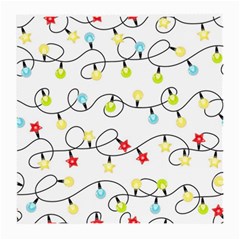 Christmas-light-bulbs-seamless-pattern-colorful-xmas-garland,white Medium Glasses Cloth by nate14shop