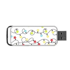 Christmas-light-bulbs-seamless-pattern-colorful-xmas-garland,white Portable Usb Flash (two Sides) by nate14shop