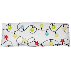 Christmas-light-bulbs-seamless-pattern-colorful-xmas-garland,white Body Pillow Case (dakimakura) by nate14shop