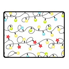 Christmas-light-bulbs-seamless-pattern-colorful-xmas-garland,white Double Sided Fleece Blanket (small)  by nate14shop