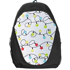 Christmas-light-bulbs-seamless-pattern-colorful-xmas-garland,white Backpack Bag by nate14shop