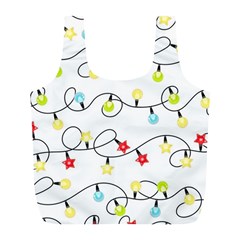 Christmas-light-bulbs-seamless-pattern-colorful-xmas-garland,white Full Print Recycle Bag (l) by nate14shop