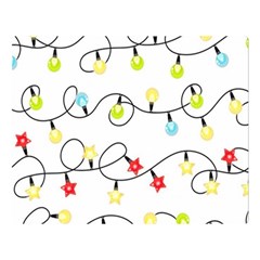 Christmas-light-bulbs-seamless-pattern-colorful-xmas-garland,white Double Sided Flano Blanket (large)  by nate14shop