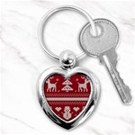 Christmas-seamless-knitted-pattern-background 001 Key Chain (Heart) Front