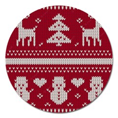 Christmas-seamless-knitted-pattern-background 001 Magnet 5  (round) by nate14shop