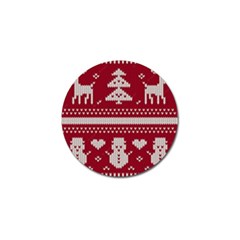 Christmas-seamless-knitted-pattern-background 001 Golf Ball Marker (4 Pack)