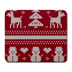 Christmas-seamless-knitted-pattern-background 001 Large Mousepads by nate14shop