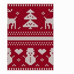 Christmas-seamless-knitted-pattern-background 001 Small Garden Flag (two Sides) by nate14shop