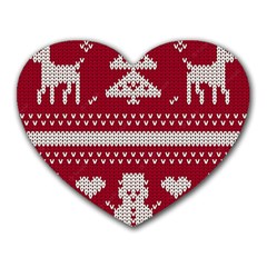 Christmas-seamless-knitted-pattern-background 001 Heart Mousepads by nate14shop