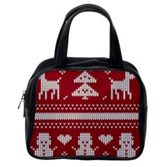 Christmas-seamless-knitted-pattern-background 001 Classic Handbag (one Side) by nate14shop