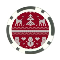 Christmas-seamless-knitted-pattern-background 001 Poker Chip Card Guard (10 Pack) by nate14shop