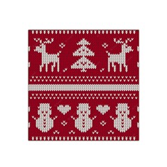 Christmas-seamless-knitted-pattern-background 001 Satin Bandana Scarf 22  X 22  by nate14shop