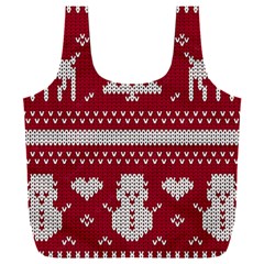 Christmas-seamless-knitted-pattern-background 001 Full Print Recycle Bag (xxl) by nate14shop