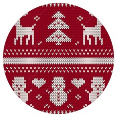 Christmas-seamless-knitted-pattern-background 001 Round Trivet by nate14shop