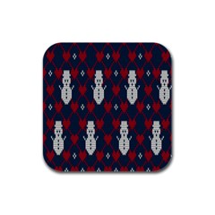 Christmas-seamless-knitted-pattern-background 002 Rubber Square Coaster (4 Pack) by nate14shop