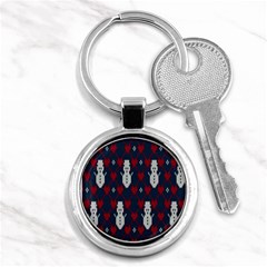 Christmas-seamless-knitted-pattern-background 002 Key Chain (round) by nate14shop