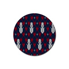 Christmas-seamless-knitted-pattern-background 002 Rubber Coaster (round) by nate14shop