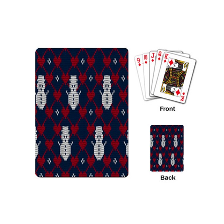 Christmas-seamless-knitted-pattern-background 002 Playing Cards Single Design (Mini)