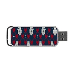 Christmas-seamless-knitted-pattern-background 002 Portable Usb Flash (two Sides) by nate14shop