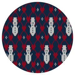 Christmas-seamless-knitted-pattern-background 002 Round Trivet by nate14shop