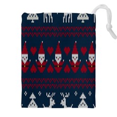 Christmas-seamless-knitted-pattern-background 003 Drawstring Pouch (4xl) by nate14shop