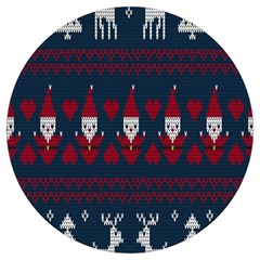 Christmas-seamless-knitted-pattern-background 003 Round Trivet by nate14shop