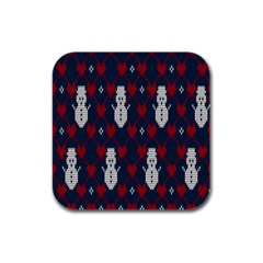 Christmas-seamless-knitted-pattern-background 004 Rubber Square Coaster (4 Pack) by nate14shop