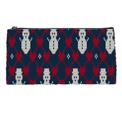 Christmas-seamless-knitted-pattern-background 004 Pencil Case by nate14shop