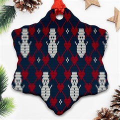 Christmas-seamless-knitted-pattern-background 004 Snowflake Ornament (two Sides)