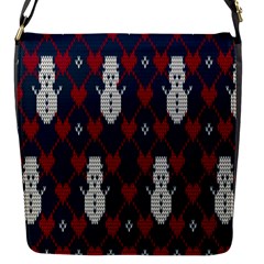 Christmas-seamless-knitted-pattern-background 004 Flap Closure Messenger Bag (s) by nate14shop