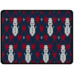 Christmas-seamless-knitted-pattern-background 004 Fleece Blanket (large)  by nate14shop