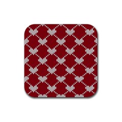 Christmas-seamless-knitted-pattern-background Rubber Coaster (square) by nate14shop