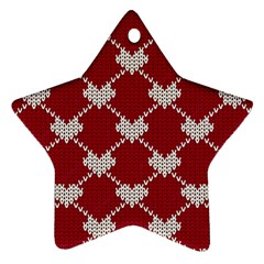 Christmas-seamless-knitted-pattern-background Ornament (star) by nate14shop