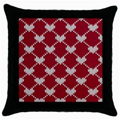 Christmas-seamless-knitted-pattern-background Throw Pillow Case (black)